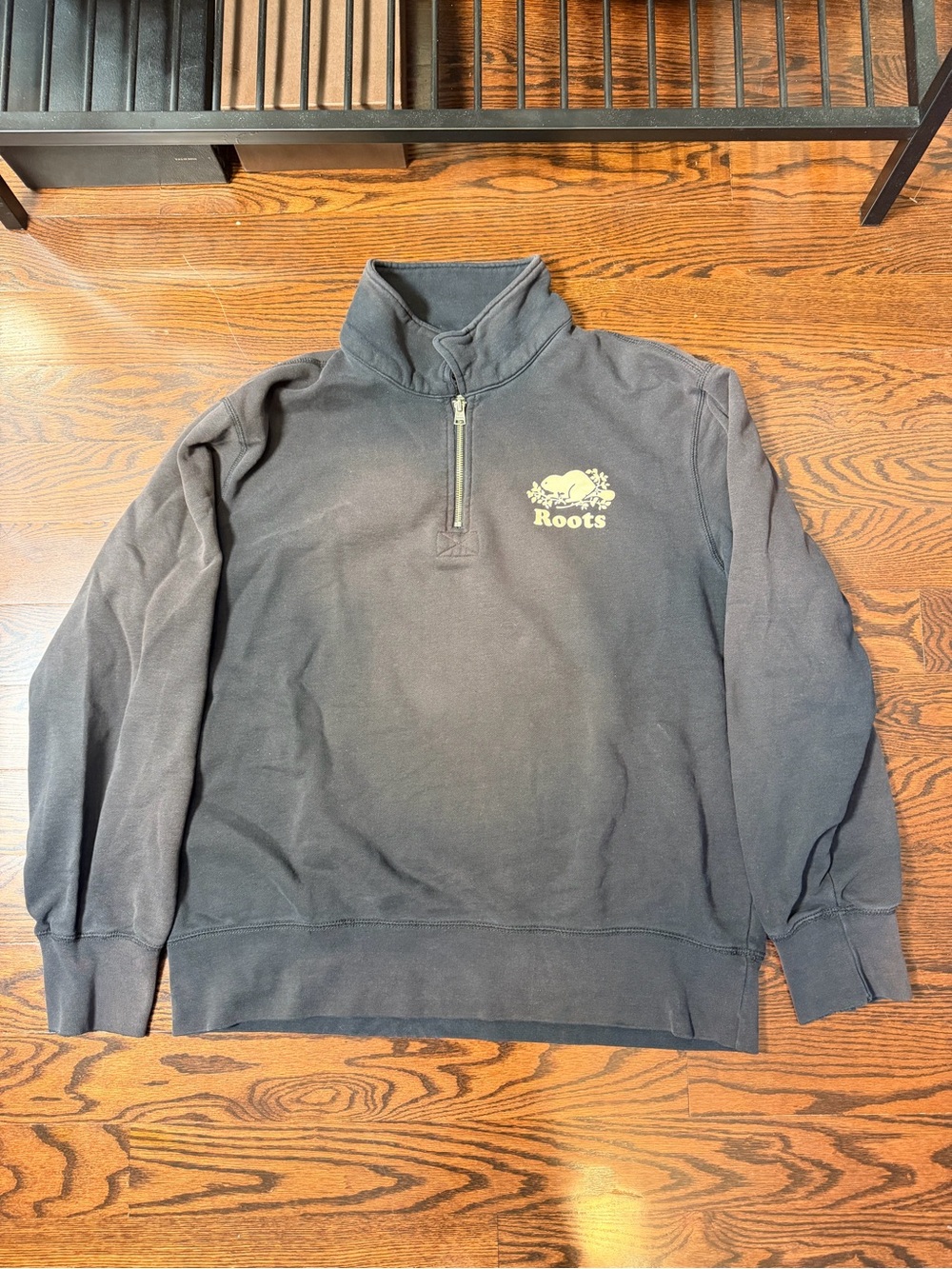 Vintage 1/4 Zip Pullover Sweatshirt Men XLarge Brown / Grey Faded 1990s Roots